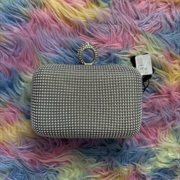PRIMA DONNA SILVER CLUTCH BAG - Picture 1 of 6
